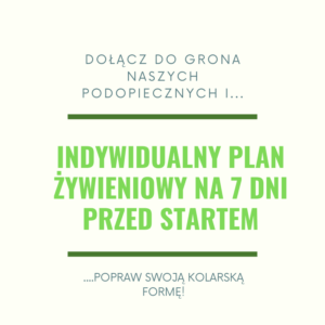 Indywidualny plan żywieniowy na 7 dni przed startem